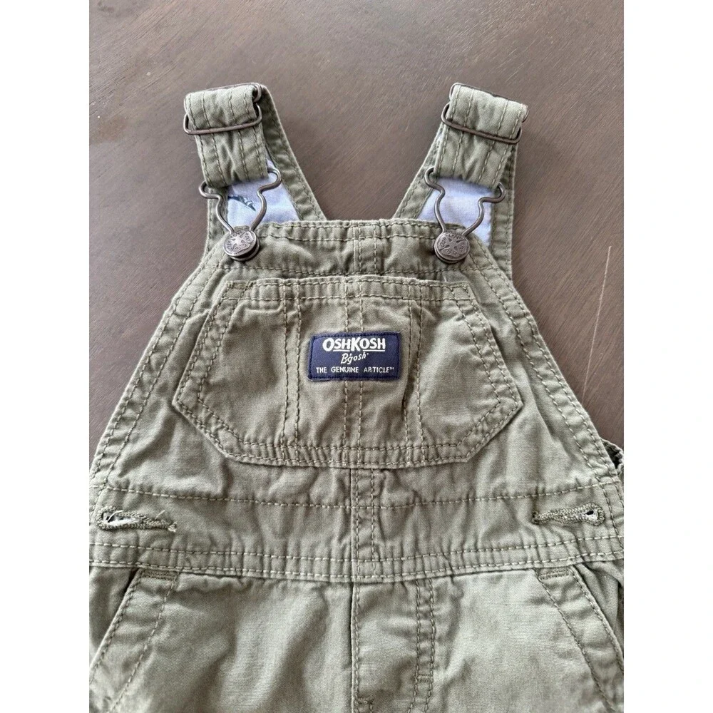 OshKosh Bgosh jumpsuit Baby Olive Green Cotton Classic Carters romper size 3M
